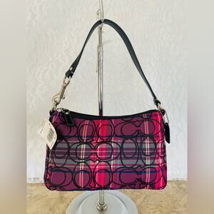 NWT COACH tartan plaid small/mini convertible bag
